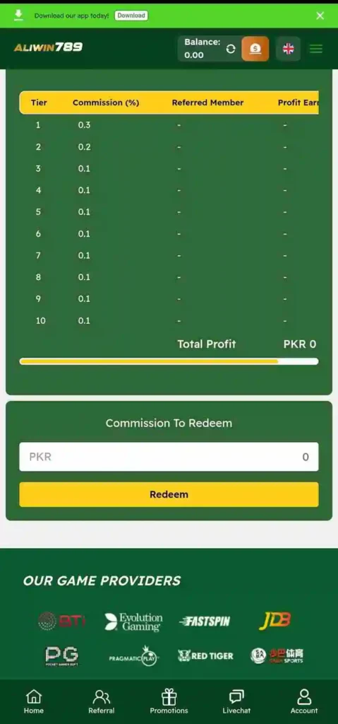 Aliwin789 game referral system to earn rewards by inviting friends