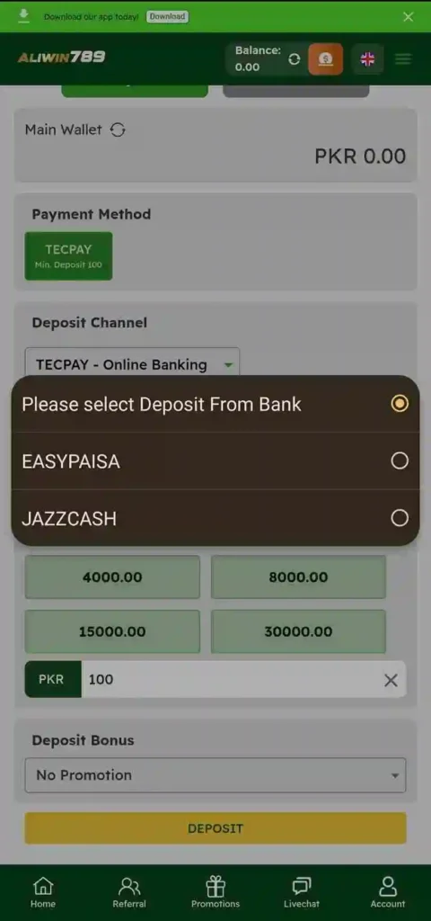 Withdraw real cash easily from Aliwin789 game account